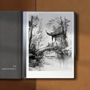 Ekran do spania dla Remarkable 2 Szablon Zawieszony ekran pasuje do Remarkable Notebook Cover Notatnik Akcesoria eink Tryb ciemny PNG Szablon