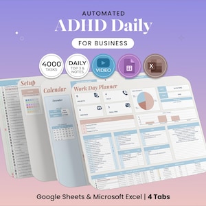 Dagelijkse werkplanner voor ADHD: Google Sheets takenplanner (digitale organizer)