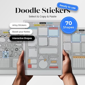 Adesivos Doodle para reMarkable Paper Pro Charts Template Stickers for reMarkable Ready to Use Doodle Visuals Hyperlinked Notebook rMPP rmdoc