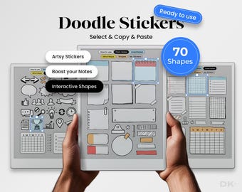 Doodle Stickers for reMarkable Paper Pro Charts Template Stickers for reMarkable Ready to Use Doodle Visuals Hyperlinked Notebook rMPP rmdoc