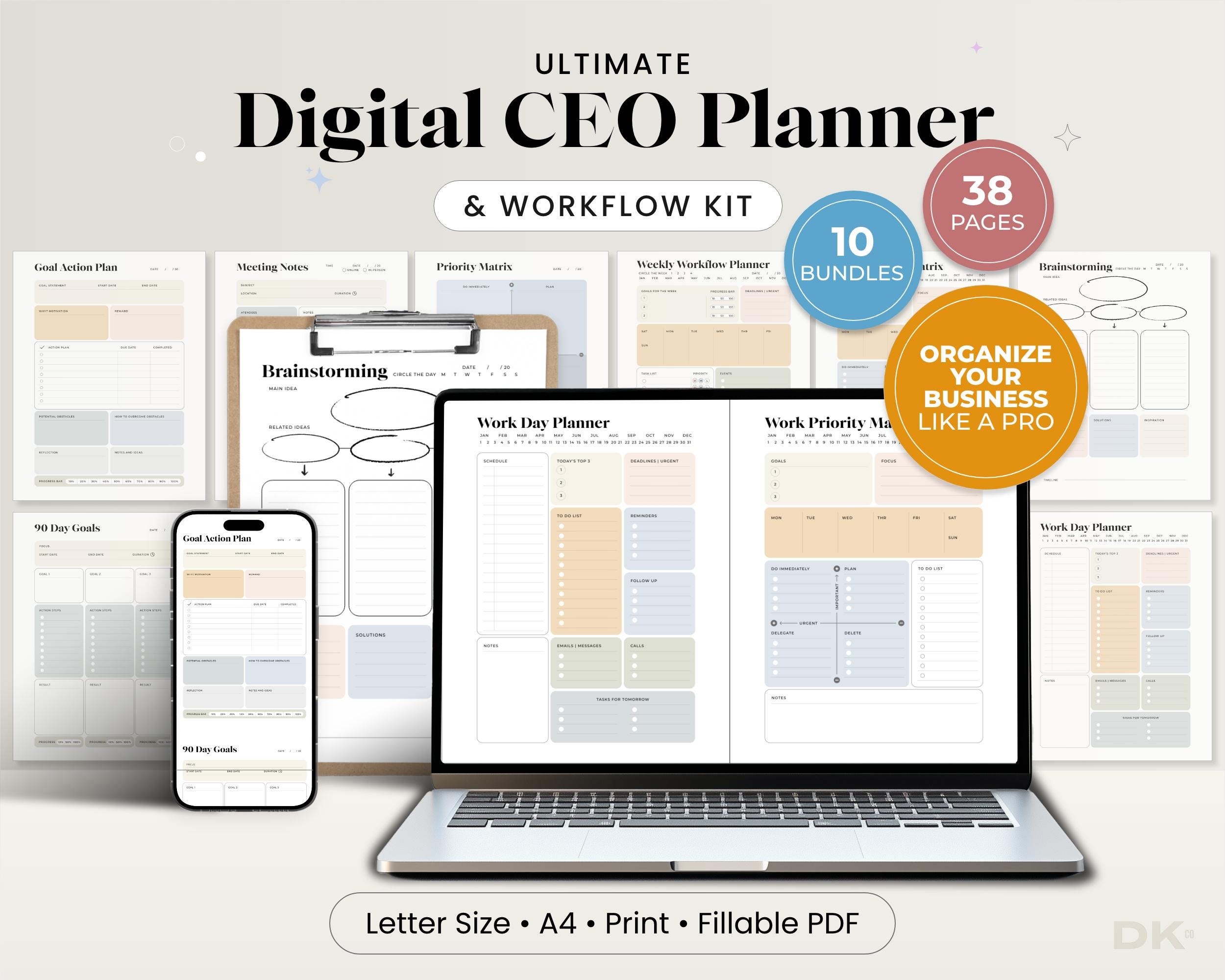 Digital CEO Planner Printable CEO Business Planner Small Business ...