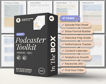 Podcaster Episode Content Planner Bundle Template Episode Planning Worksheet PDF Organizer System For Podcast Planner Content Calendar