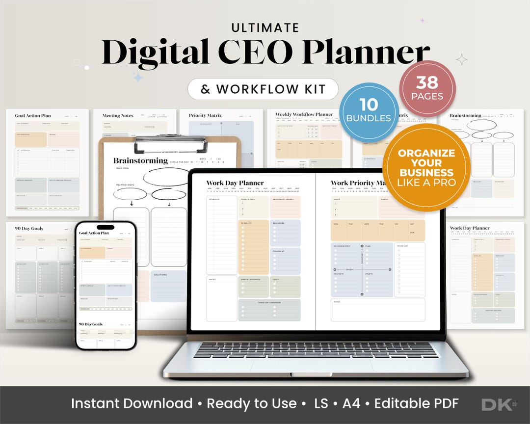 Digital CEO Planner Printable CEO Business Planner Small Business ...