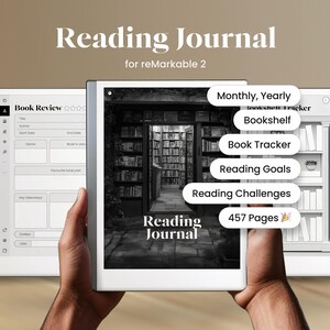 Diario di lettura per reMarkable 2 Book Tracker Modello di revisione Obiettivi di lettura Regalo per amanti dei libri Bibliofilo Lista dei desideri Collezionista di citazioni