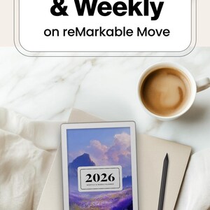 Weekly Calendar Planner for reMarkable Move Template Monthly Calendar fits reMarkable Pro Move Yearly Planner 2026 2027 Template To Do Icons