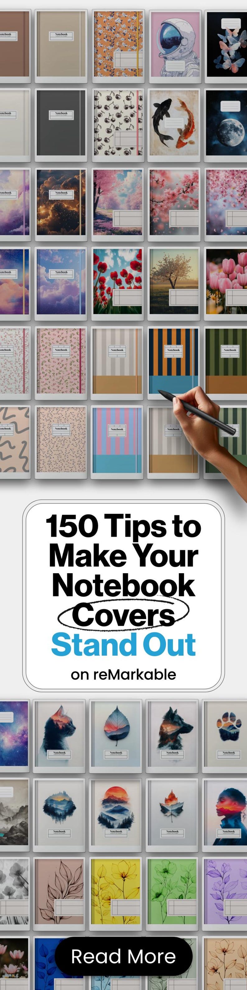 Notebook Covers for reMarkable Paper Pro Template PDF Notebook Cover Colorful Eink for reMarkable Pro Planner Organiser Smart Notepad rMPP