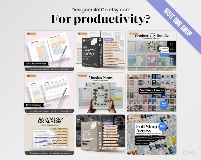 Hyperlinked Notebook Bundle for reMarkable Paper Pro Minimalist eInk Notebook Digital Journal Notebook Template for reMarkable Planner image 12