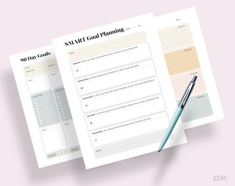 SMART Goal Planner Printable Smart Goal Tracker Productivity Monthly Yearly Goal Setting Plan Long Term 90 Day Goals Spreadsheet Business