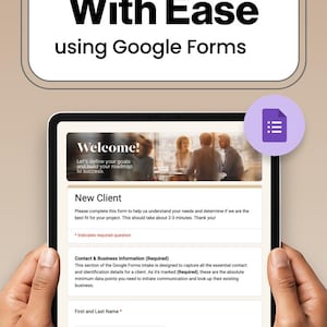 Client Intake Form Google Forms for Coaching Consultation Editable Onboarding Questionnaire Service Business Client Information Template