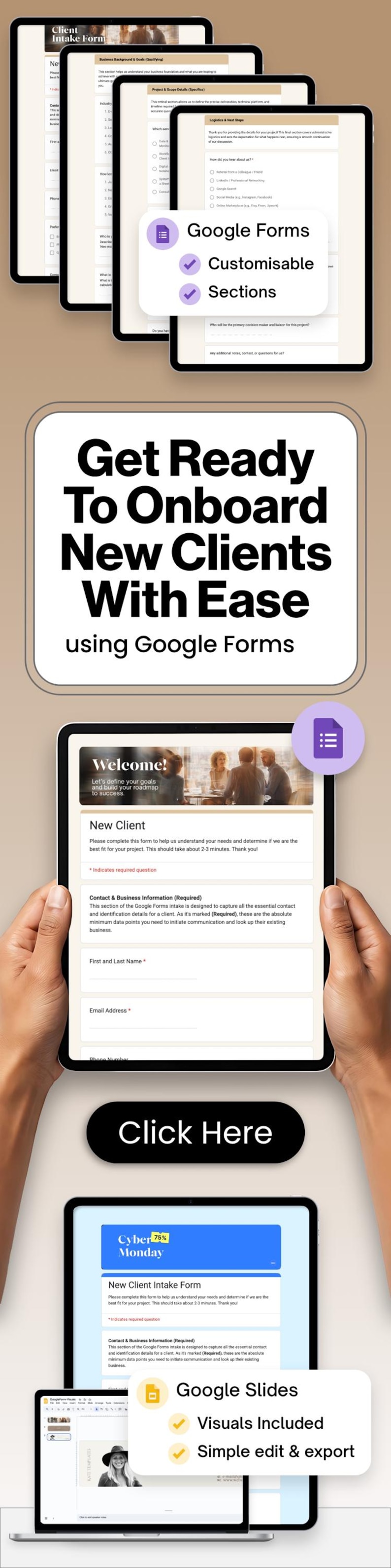 Client Intake Form Google Forms for Coaching Consultation Editable Onboarding Questionnaire Service Business Client Information Template
