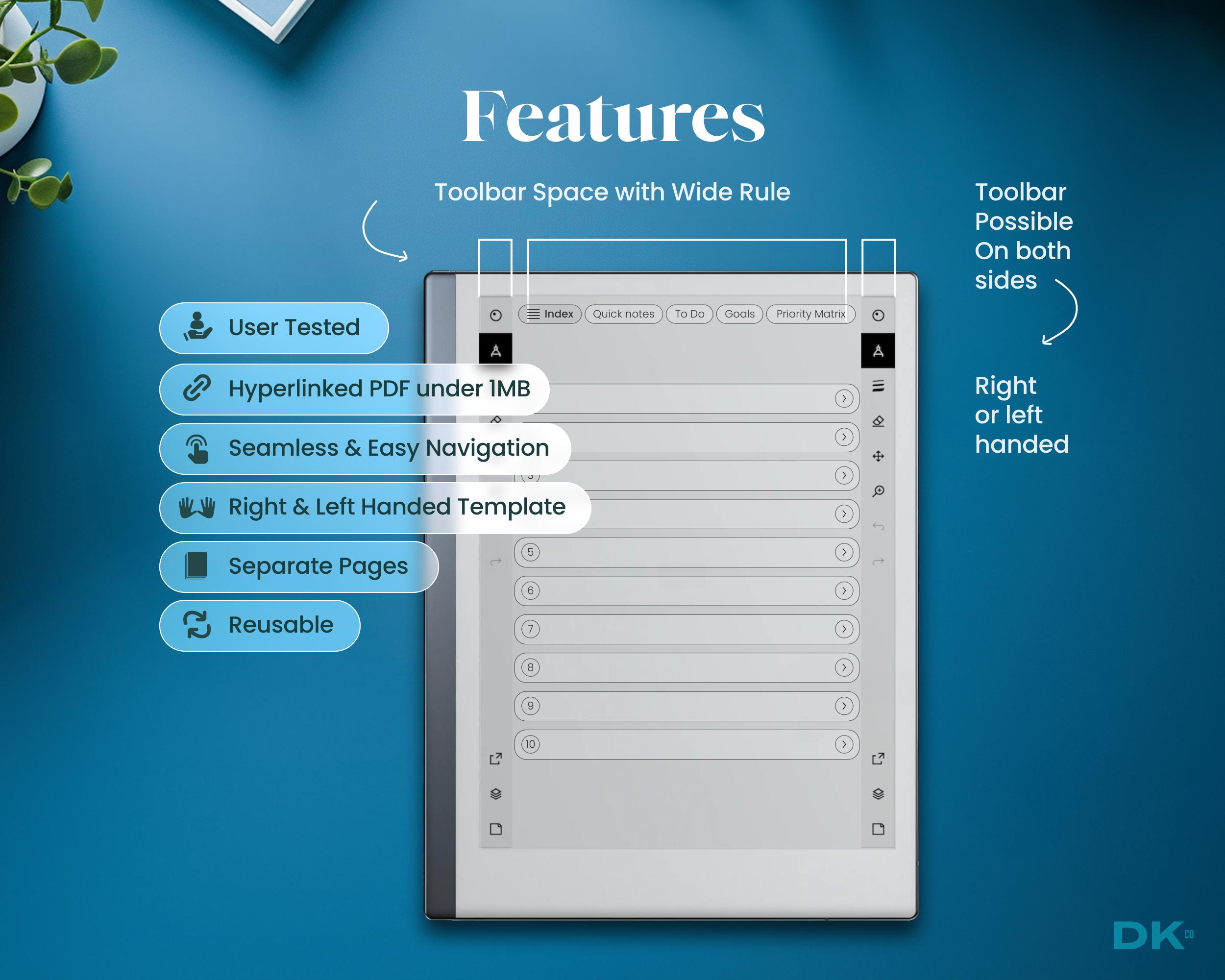 Notebook for Remarkable 2 Hyperlinked PDF Notebook Cover Eink for ...