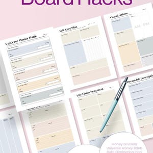 Vision Board Planner Pages Vision Book Plan Gratitude Dream Board Manifestation Law of Attraction Goal Mindfulness Journal Printable Planner