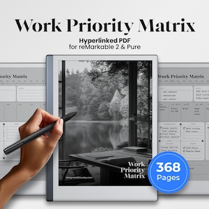 Work Priority Matrix for reMarkable 2 and reMarkable Pure Template Work Task Manager Checklist To Do List Planner Day Calendar Productivity