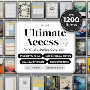 Productivity Bundle for Kindle Scribe Colorsoft | 1200+ Items (Digital Download)