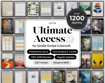 Productivity Bundle for Kindle Scribe Colorsoft | 1200+ Items (Digital Download)