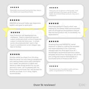 May include: A graphic featuring customer reviews with star ratings. The reviews are in white text on rounded rectangular backgrounds. The text includes phrases like "Absolutely recommend" and "Amazing shop". The image also includes the text "Over 1k reviews!"