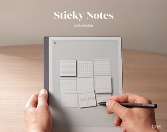 reMarkable Sticky Notes Digital Template Post It Sticker Note eink List Notepad reMarkable Planner Accessories Toolbar Wide Rule Dark Mode