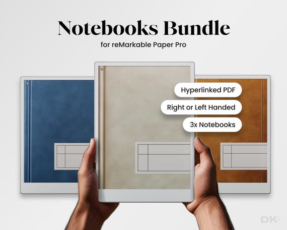 Hyperlinked Notebook Bundle for reMarkable Paper Pro Minimalist eInk Notebook Digital  Journal Notebook Template for reMarkable Planner