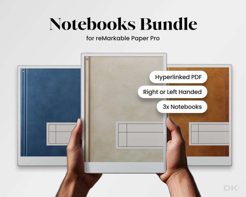 Hyperlinked Notebook Bundle for reMarkable Paper Pro Minimalist eInk Notebook Digital  Journal Notebook Template for reMarkable Planner