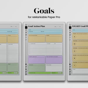 Goal Planner per reMarkable Paper Pro Template eInk Goal Tracker per reMarkable Template Goal Plan Bucket List Calendario Planner annuale rMPP