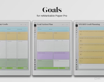 Goal Planner for reMarkable Paper Pro Template eInk Goal Tracker for reMarkable Template Goal Plan Bucket List Calendar Yearly Planner rMPP