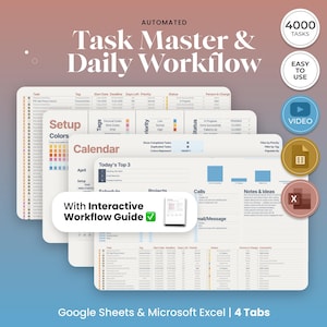 Gestor de tareas automatizado y organizador de flujos de trabajo (Google Sheets, Excel)
