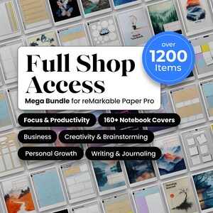Pacchetto di produttività per reMarkable Paper Pro Modello 2025 Planner per reMarkable Pro Modello PDF Planner di progetto Journal Ultimate Bundle