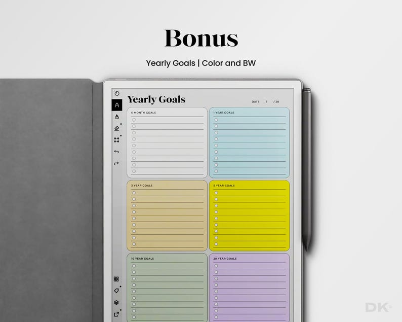 Hyperlinked Notebook Bundle for reMarkable Paper Pro Minimalist eInk Notebook Digital  Journal Notebook Template for reMarkable Planner