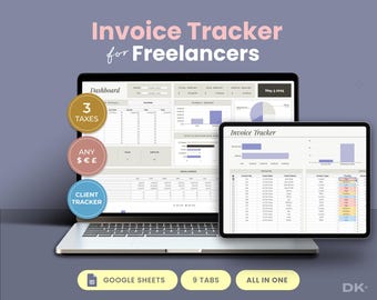 Invoice Tracker for Google Sheet Invoice Generator Tax Freelance Invoice Template for Google Sheets Financial Report Custom Payment Tracker