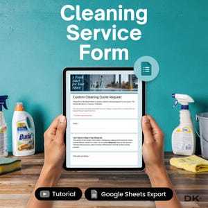 Cleaning Service Booking Form for Google Forms 2026 Residential House Cleaning Intake Template and Client Scheduling Hub for Maid Business