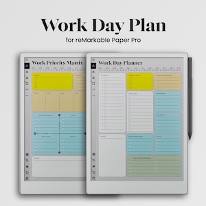 Planner giornaliero per reMarkable Paper Pro Modello Organizzatore di programma giornaliero per reMarkable Pro Tracker Gestione della checklist giornaliera lavorativa rMPP