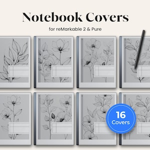 Notitieboekomslagbundel voor reMarkable 2 en reMarkable Pure Notebook PDF-omslagsjabloon Planner Organizer Notitielogboek Kladblok Brede regel