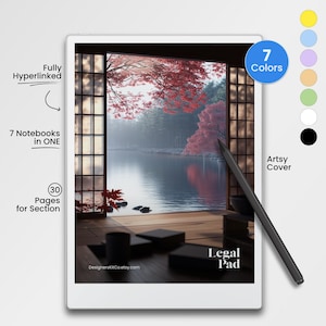 Legal Pad for reMarkable Paper Pro Template Legal Notebook Memo Pad fits reMarkable Pro Template Note Pad Hyperlinked PDF Planner Color