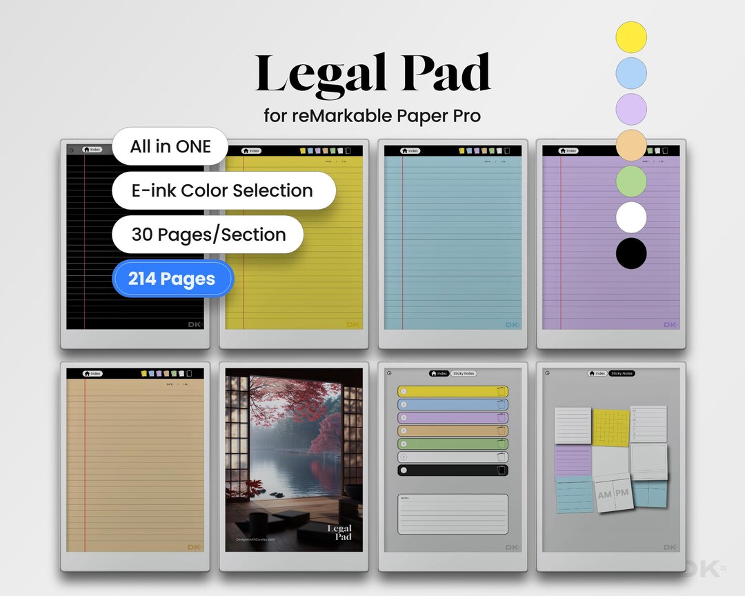Legal Pad for Remarkable Paper Pro Template Legal Notebook Memo Pad ...