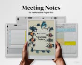 Meeting Notes for reMarkable Paper Pro Template Meeting Minutes Planner fits reMarkable Pro Template for rMPP Hyperlinked PDF Notebook Color