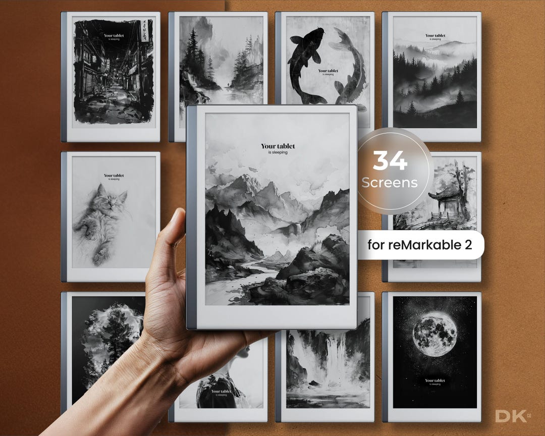 Remarkable Loading Screen Sleep Screen Bundle for Remarkable 2 Template Suspended Screen Fits ...