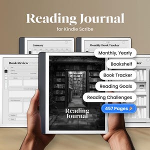 Diario de lectura para Kindle Scribe, plantilla de seguimiento de libros, objetivos de lectura, regalo para amantes de los libros, lista de deseos para bibliófilos, coleccionista de citas