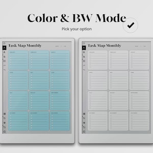 Task Map for reMarkable Paper Pro Template To Do List Simple Planner fits reMarkable Pro Task List Weekly Monthly Yearly Template for rMPP