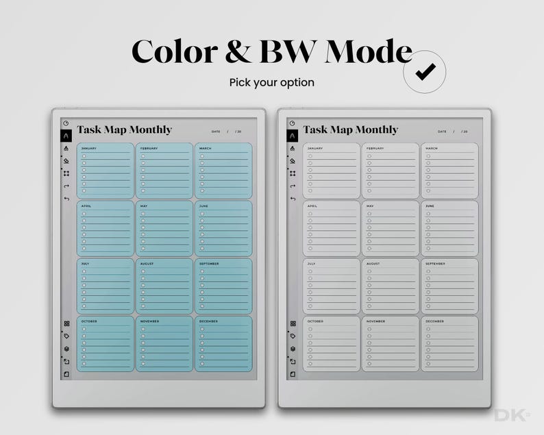 Task Map for reMarkable Paper Pro Template To Do List Simple Planner fits reMarkable Pro Task List Weekly Monthly Yearly Template for rMPP