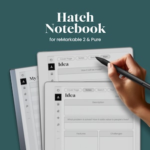 Cuaderno Idea Hatch para reMarkable 2 y reMarkable Pure Plantilla Planificador de ideas Cuaderno de ideas Diario Creador de ideas Cuaderno de trabajo