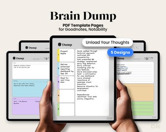Brain Dump for Goodnotes Template Brain Dump Digital Planner Mind Map Template Brain Organizer for Notability Notebook Brainstorm Checklist