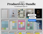 Productivity Bundle for reMarkable Paper Pro Template Set of Planner Notebook fits reMarkable Pro Template for rMPP Hyperlinked PDF Notebook