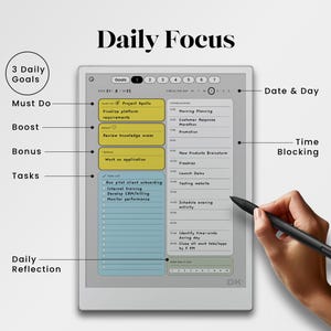 Focus Hub for Remarkable Paper Pro Template Goal Setting Planner Fits ...