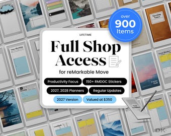 Productivity Bundle 2027 for reMarkable Move Notes Pack for reMarkable Paper Pro Move Template Journal Task Tracker To Do List Planner