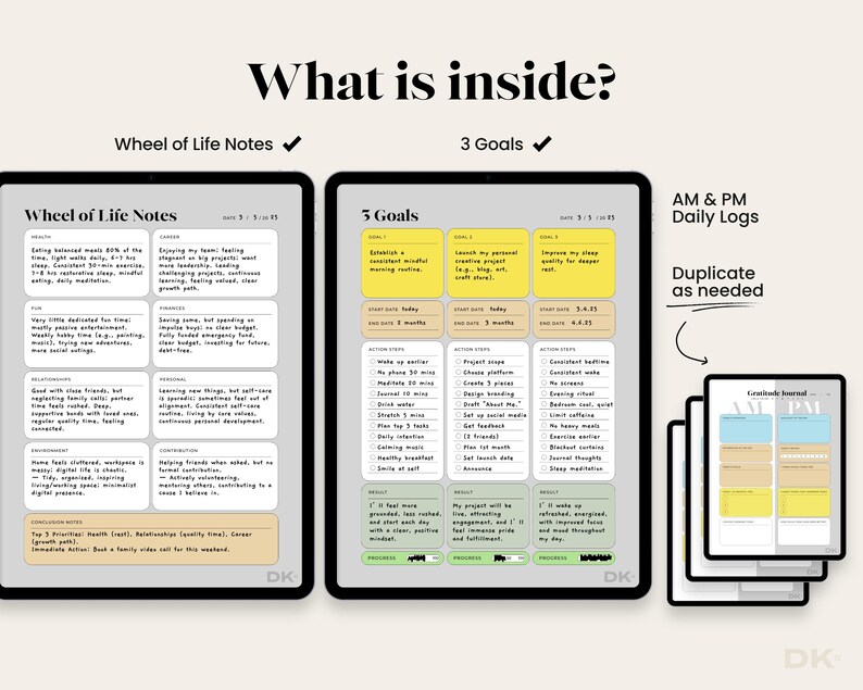 Gratitude Journal Digital Template for Goodnotes Gratitude Worksheet Prompts Gratitude Tracker List Manifesting Journal for Notability iPad