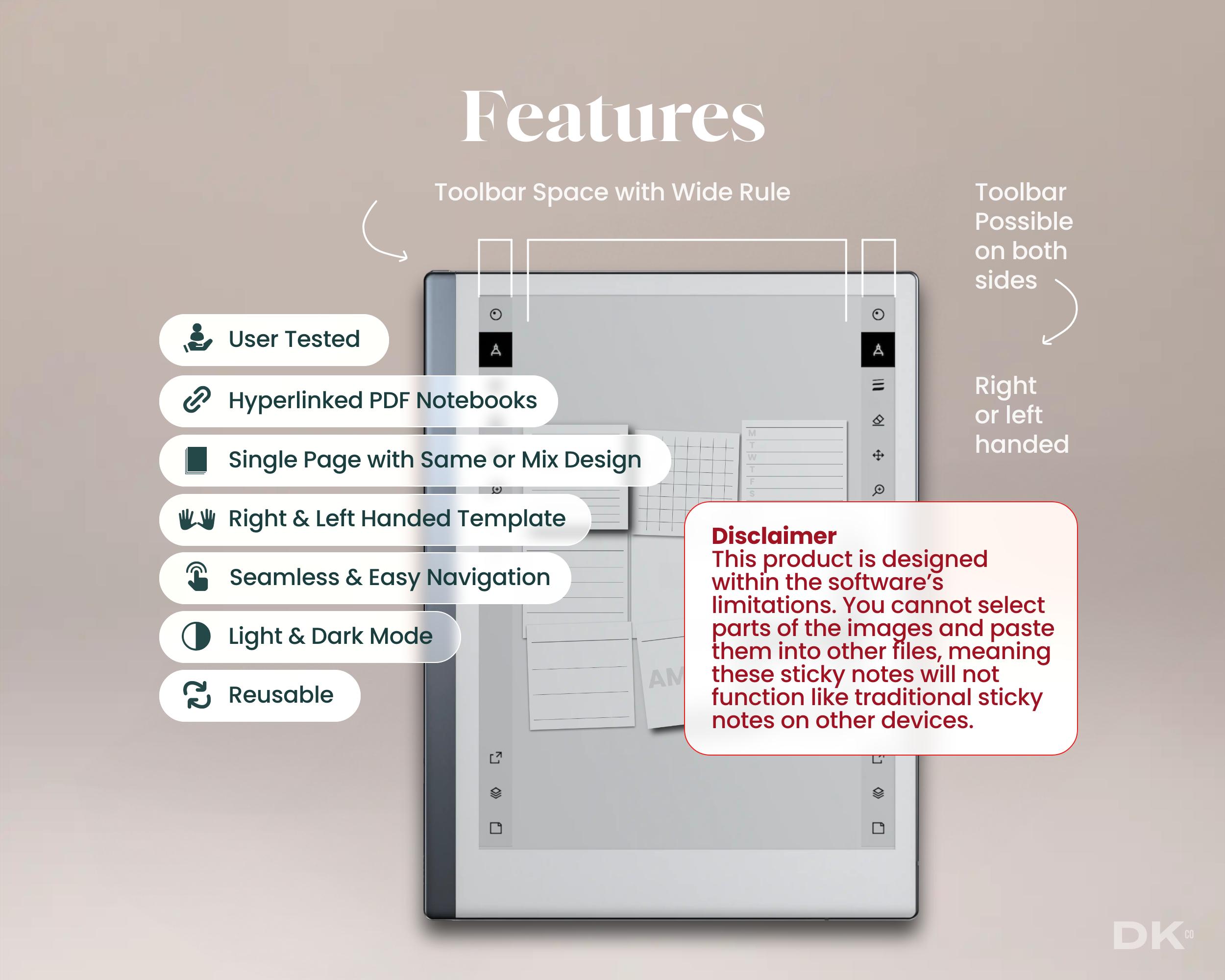 Sticky Notes for Remarkable 2 Template Sticker Note Eink List Notebook ...