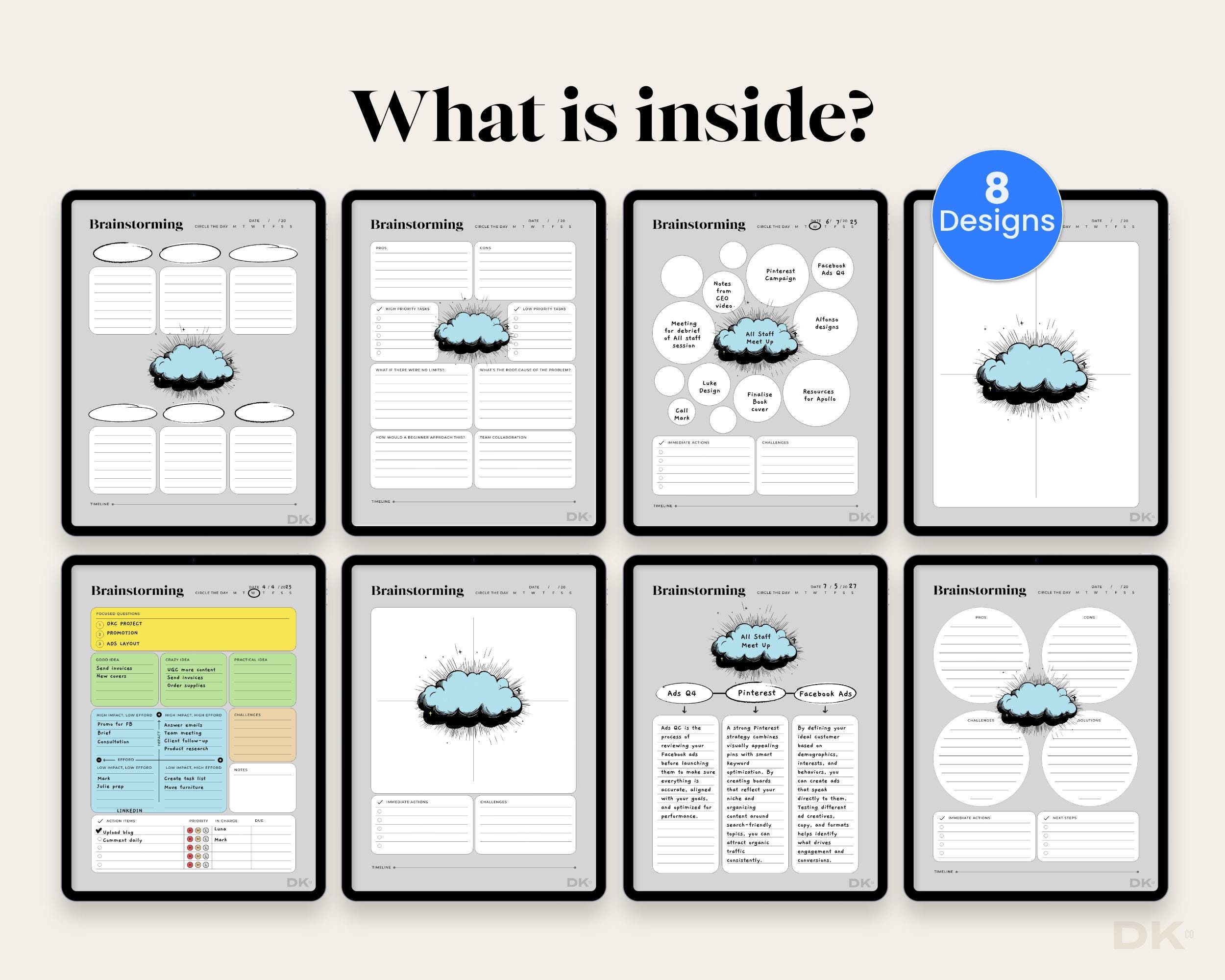 Brainstorming for Goodnotes Template Brainstorm Planner for Notability ...