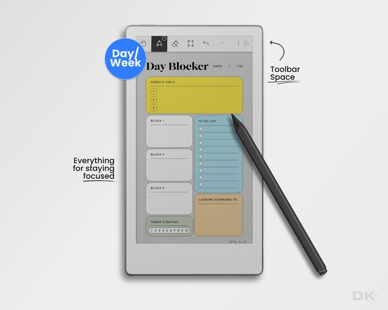 Timeblocking Planner Template for Remarkable Move Time Block to Do List ...