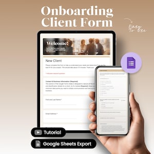 Client Onboarding Form for Google Forms Client Intake Questionnaire Small Business Template New Client Welcome Form Service Business