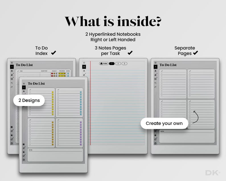 To Do List Template for reMarkable Pro To Do List and Notes for reMarkable Checklist Task Tracker To Do List Bundle Business Planner Journal
